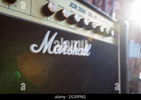 Milton Keynes, Great Britain - May , 2021: Closeup of Marshall cabinet Stock Photo
