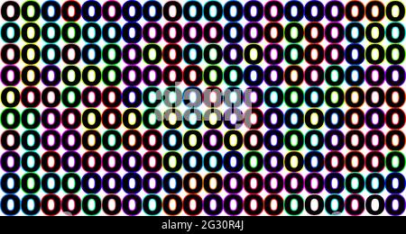 Binary background element made with black zero with neon highlight Stock Vector