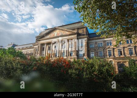 Saxon State Ministry of Finance - Dresden, Germany - Text says: completed in 1896 Stock Photo