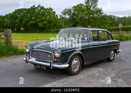 1967 60s green Humber Hawk Series VI 4dr 2267cc saloon at the 58th Annual Manchester to Blackpool Vintage & Classic Car Run. Stock Photo