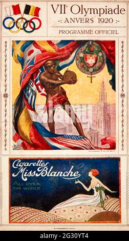 Antwerp - Anvers - 1920 - Vintage Olympic Poster Stock Photo