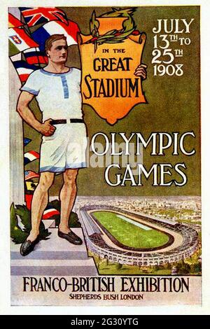 Vintage poster advertising the London Olympics of 1948 Stock Photo - Alamy