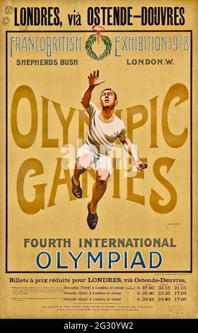 Vintage poster advertising the London Olympics of 1948 Stock Photo - Alamy