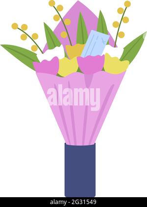 Flowers delivery semi flat color vector object Stock Vector