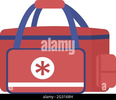 Emergency medical bag for paramedics semi flat color vector object Stock Vector