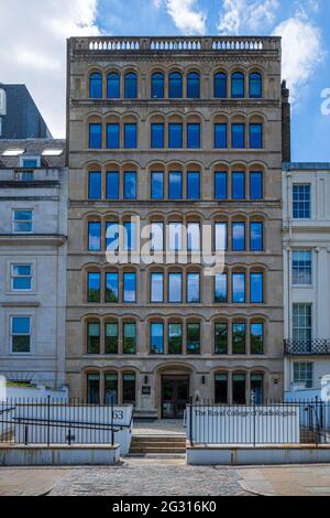 The Royal College of Radiologists London - The HQ of the Royal College of Radiologists (RCR) on 63 Lincoln's Inn Fields, Holborn, London. Stock Photo