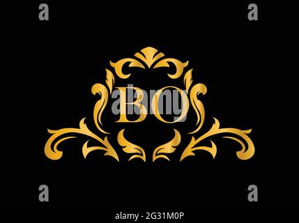 Luxury Alphabet letters BC. Golden Floral alphabet . Monogram initials perfectly for wedding invitations, greeting card, logo, and other design. Stock Vector