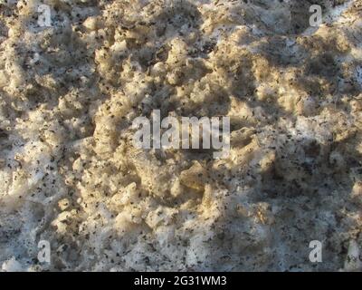 Background: muddy spring melting snow Stock Photo