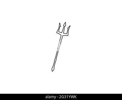 Vector illustration. Hell instrument trident icon Stock Vector
