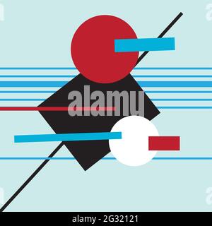 Abstract multi-colored background of geometric objects. An example of an unusual abstraction from different geometric shapes for a website or poster d Stock Vector