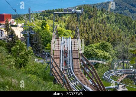 Roller Coaster on the Mount Mottarone over Stresa at the Lago