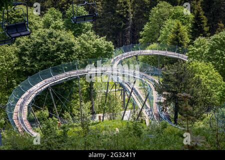 Roller Coaster on the Mount Mottarone over Stresa at the Lago