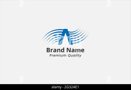 Letter A Wind Air Ventilation Logo Vector Template suitable for air conditioner installation business Stock Vector