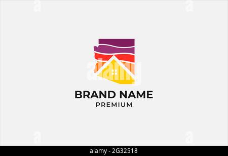 Arizona Map House Logo Vector Template suitable for real estate business Stock Vector
