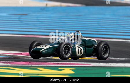 10 NUTHALL Will (GBR), Cooper T53-2495cc 1960 action during the Grand Prix de France Historique 2021, from June 11 to 13, 2021 on the Circuit Paul Ricard, in Le Castellet, France - Photo DPPI Stock Photo