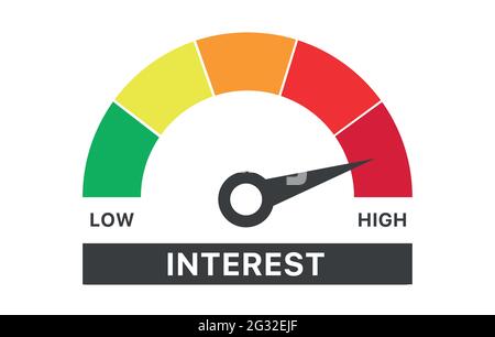Illustration template featuring low interest rate measurement scale Stock Vector