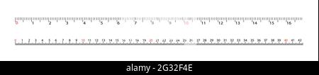 Ruler scale measure. Length measurement scale chart. Black on a white background. Stock Vector