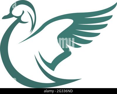 Duck icon logo design concept template illustration vector Stock Vector