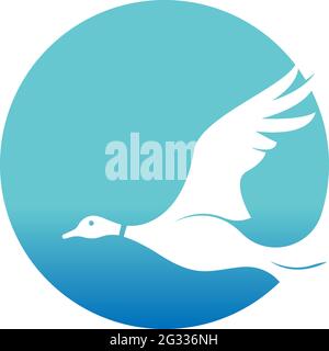 Duck icon logo design concept template illustration vector Stock Vector