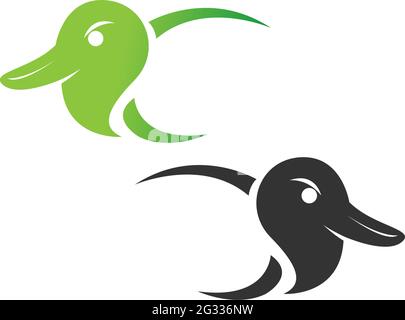 Duck icon logo design concept template illustration vector Stock Vector