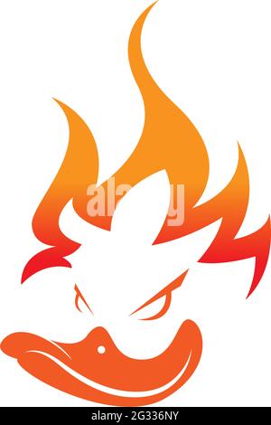 Duck icon logo design concept template illustration vector Stock Vector