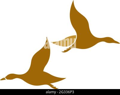 Duck icon logo design concept template illustration vector Stock Vector