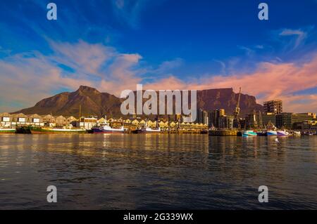 V&A ( Victoria and Alfred ) waterfront harbor in cape town South Africa Stock Photo