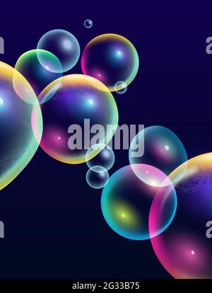 Creative colourful abstract rainbow bubbles background. Vector illustration. Stock Vector