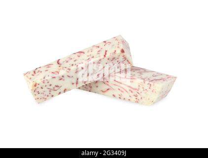 Slice taro isolated on white background Stock Photo