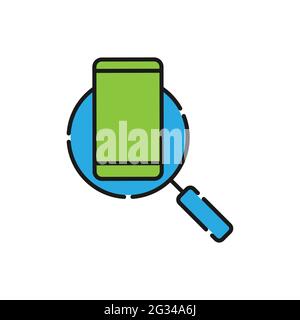 Searching the phone icon vector. Isolated contour symbol illustration ...