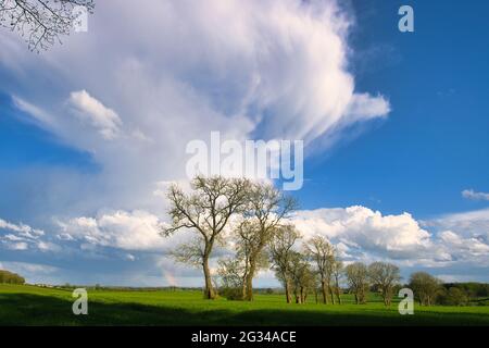 Storm Clouds forming over Farmland in County Durham, England, UK. Stock Photo