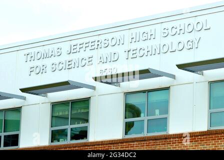 Thomas Jefferson High School for Science and Technology is the #1 ranked public high school in the United States located in Fairfax County, Virginia. Stock Photo