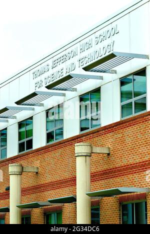 Thomas Jefferson High School for Science and Technology is the #1 ranked public high school in the United States located in Fairfax County, Virginia. Stock Photo