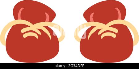 Red Shoes Vector Isolated on White Background. Children Book Illustration Graphics. Apparel Design Vector Graphics. Stock Vector