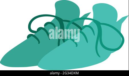 Blue Shoes Vector Isolated on White Background. Children Book Illustration Graphics. Apparel Design Vector Graphics. Stock Vector