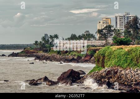 Beautiful tropical landscape seen from the Kannur lighthouse in Kerala, India Stock Photo