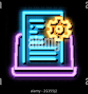 front end technical tasks neon glow icon illustration Stock Vector