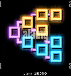front end hierarchy neon glow icon illustration Stock Vector