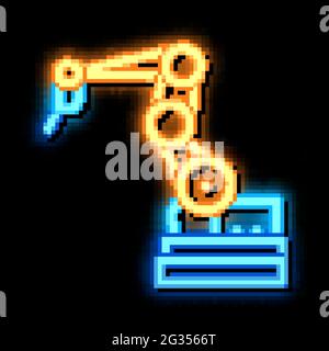 robotic arm neon glow icon illustration Stock Vector Image & Art - Alamy
