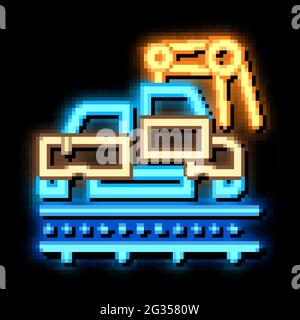 car manufacturing neon glow icon illustration Stock Vector