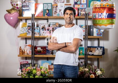 Nickyl Raithatha CEO of Moonpig photographed at their head offices in Central London, UK Stock Photo