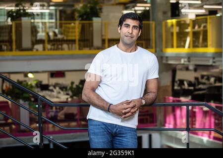 Nickyl Raithatha CEO of Moonpig photographed at their head offices in Central London, UK Stock Photo