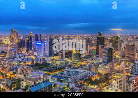Bangkok city skyline and skyscraper at night in Bangkok,Thailand Stock ...