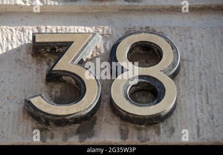 Hausnummer 38 Stock Photo