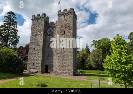 Preston Tower is a fourteenth-century pele tower in Preston, Northumberland, England Stock Photo