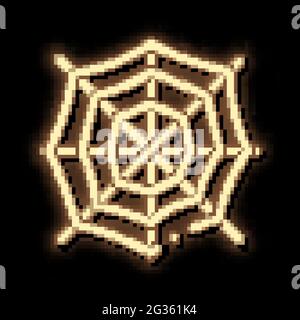 halloween spider web neon glow icon illustration Stock Vector
