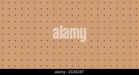 Peg board perforated texture background material with round holes seamless pattern board vector illustration. Wall structure for working bench tools. Stock Vector