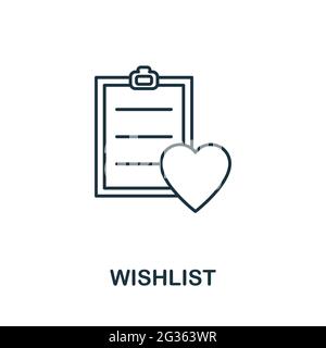 Wishlist line icon. Simple outline illustration from e-commerce collection. Creative Wishlist icon for web design, templates, infographics and more Stock Vector