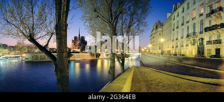 FRANCE. PARIS (75) NOTRE DAME DE PARIS CATHEDRAL (LEFT BANK, SEINE RIVER). Stock Photo