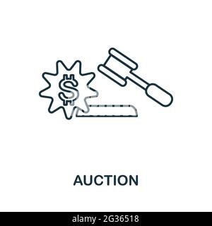 Auction line icon. Simple outline illustration from e-commerce collection. Creative Auction icon for web design, templates, infographics and more Stock Vector